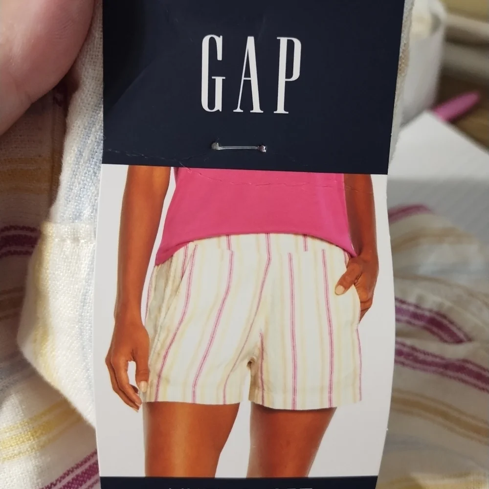GAP Linen Blend Multicolored Pull On‎ Preppy Vacation Resortwear Boho Short XXL